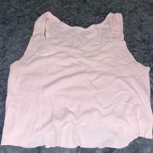 Small cropped light pink tank top